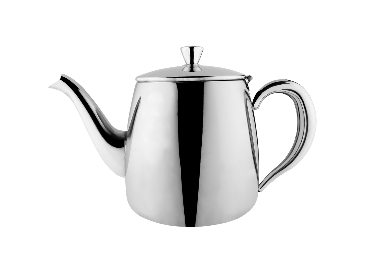 Café Olé PT-048 Premium Tea Pot, 18/10 Stainless Steel, Mirror Polished, 48oz, Stay Cool Hollow