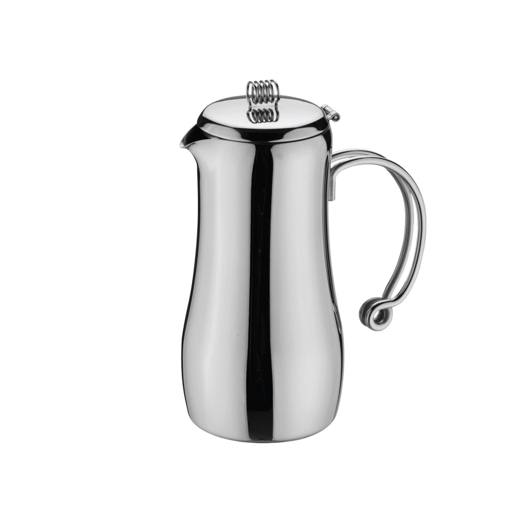 6 Cup Cafetiere, Mirror Finish Elements MCP-028 Grunwerg Luxury stainless steel Cafetiere on a white background