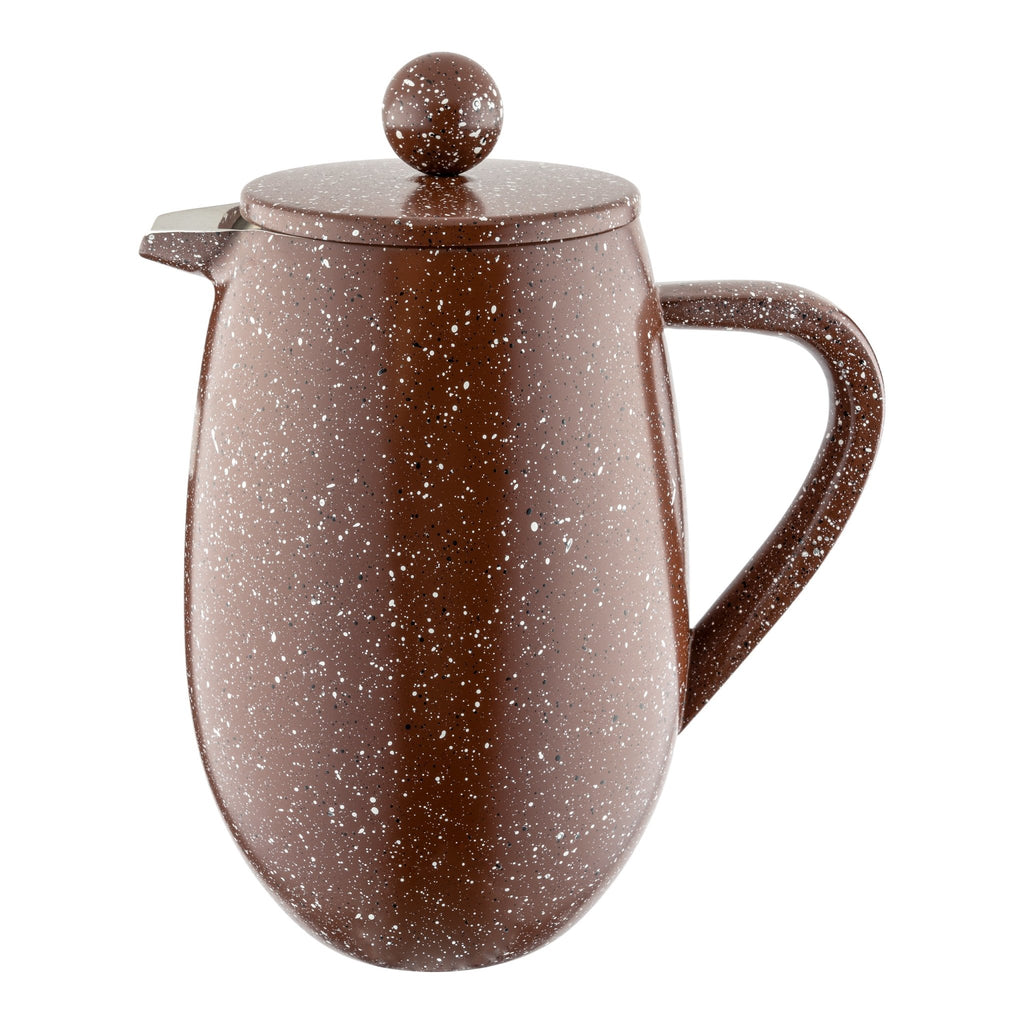 3 Cup Bellied Cafetiere, Red Granite Cafe Olé BFD-03RG Grunwerg Bold red French press on a white background