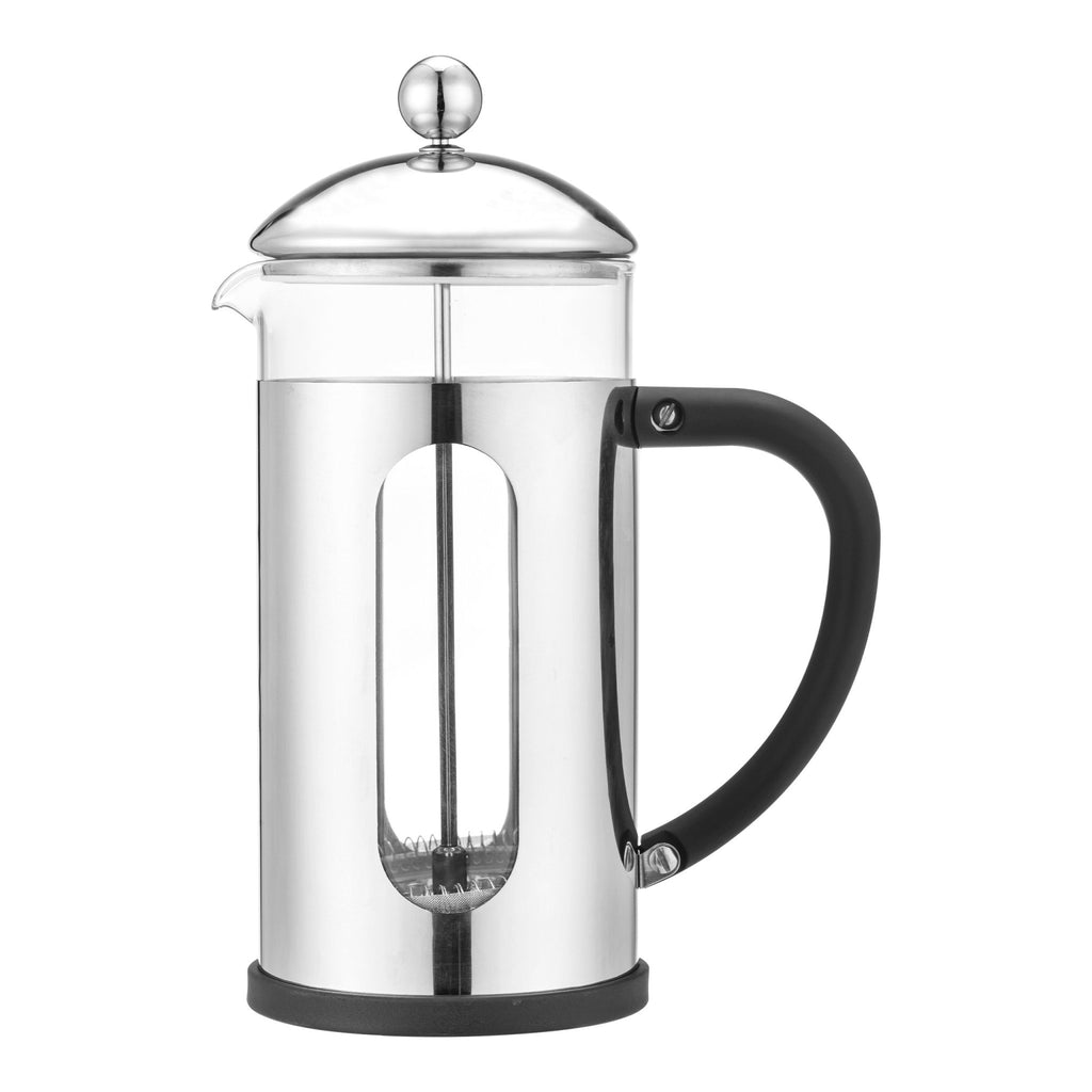6 Cup Desire Cafetiere, Stainless Steel Cafe Olé BVM-08S Grunwerg Elegant Cafetiere on a white background