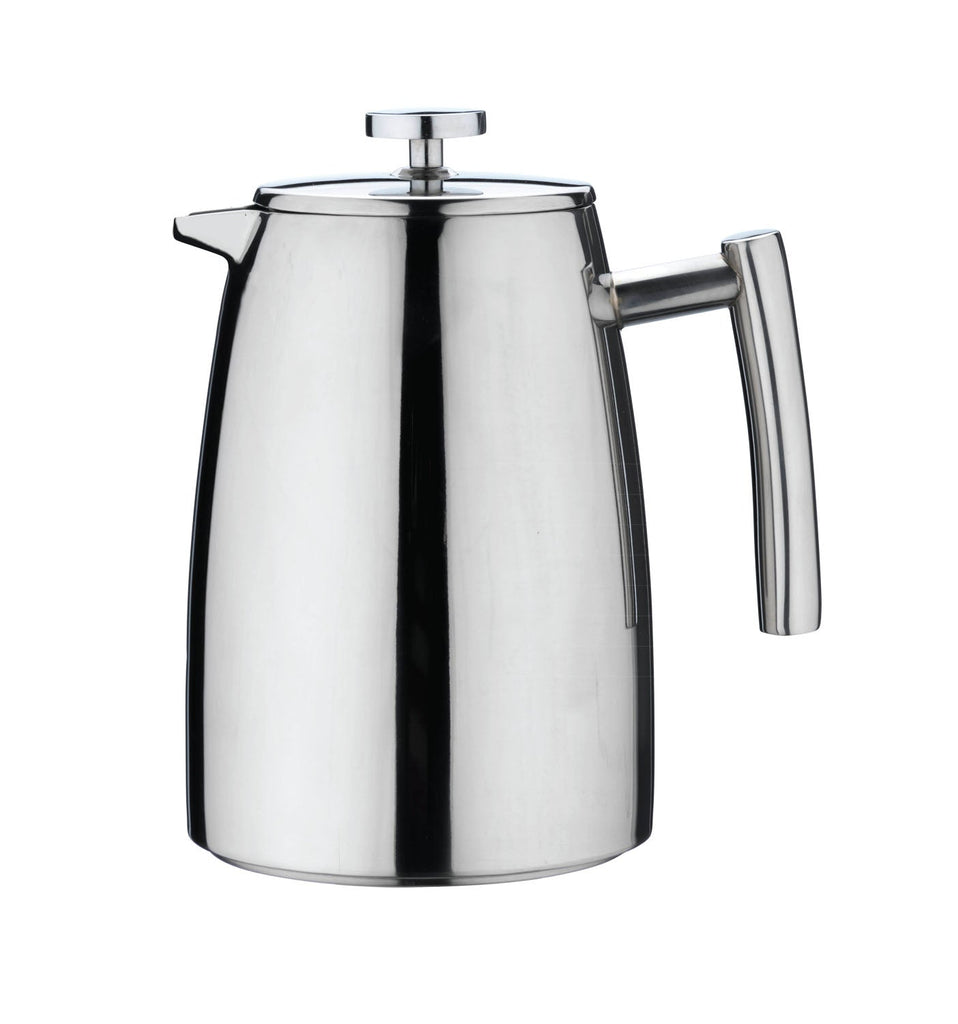 8 Cup Cafetiere, Double Wall Café Stal HFD-08 Grunwerg Elegant stainless steel Cafetiere on a white background coffee