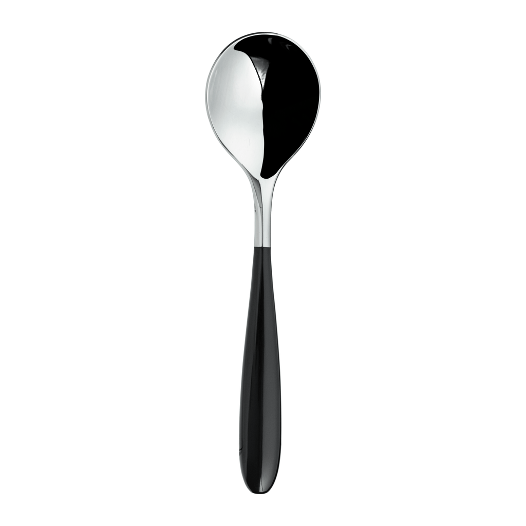 Set of 2 Soup Spoons Yin & Yang Black 2SUS650BK Grunwerg
