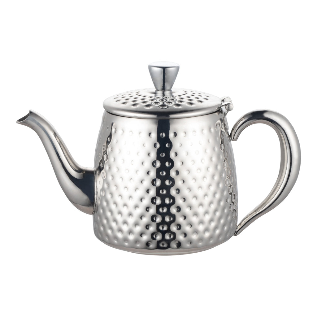 1L Teapot, Hammered Stainless Steel Sandringham SDT-035 Grunwerg