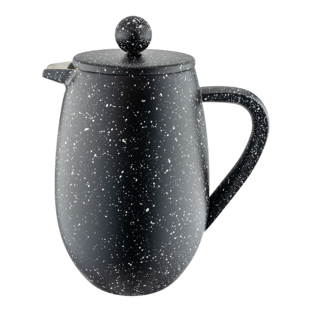 3 Cup Bellied Cafetiere, Black Granite Cafe Olé BFD-03BG Grunwerg - Modern Black Cafetiere french press on a white background
