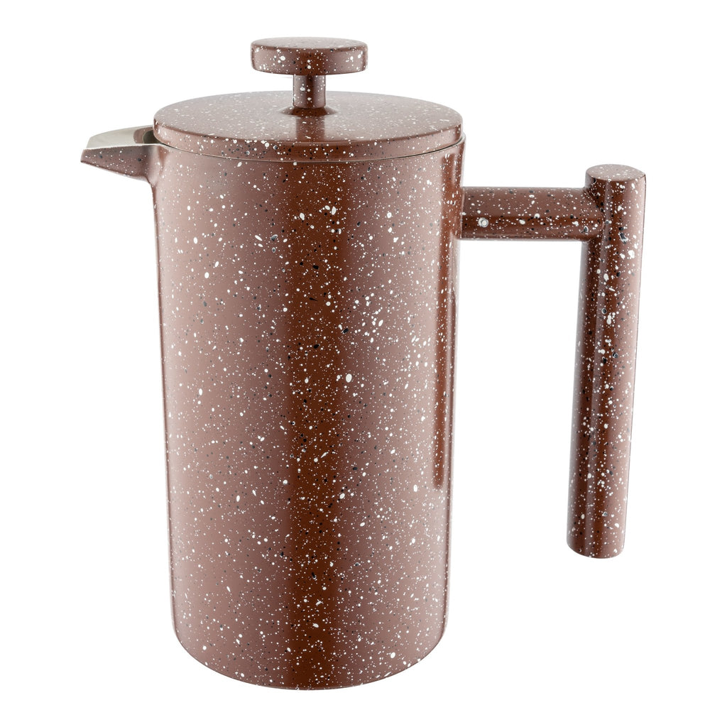 3 Cup Straight Sided Cafetiere, Red Granite Cafe Olé CFD-03RG Grunwerg Red stainless steel cafetiere on a white background