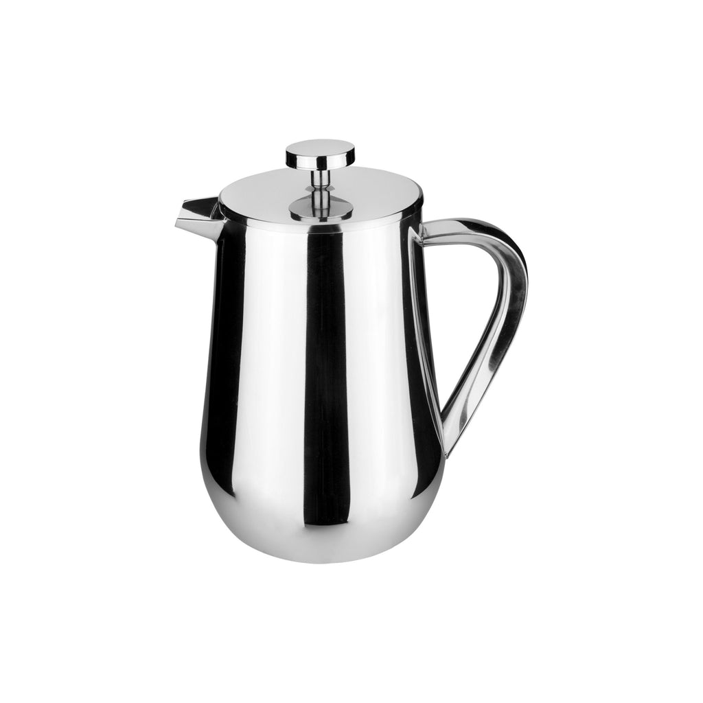 3 Cup Cafetiere, Double Wall UFD Cafe Olé UFD-03M Grunwerg Stainless Steel French press stainless steel on a white background