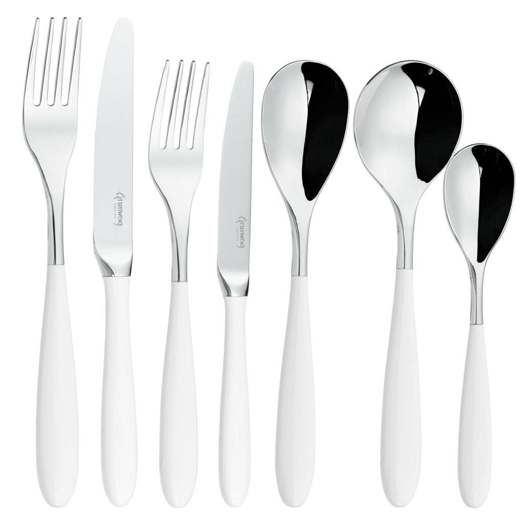 56 Piece Cutlery Set for 8 People Yin & Yang White 56BX650W-IGLC Grunwerg