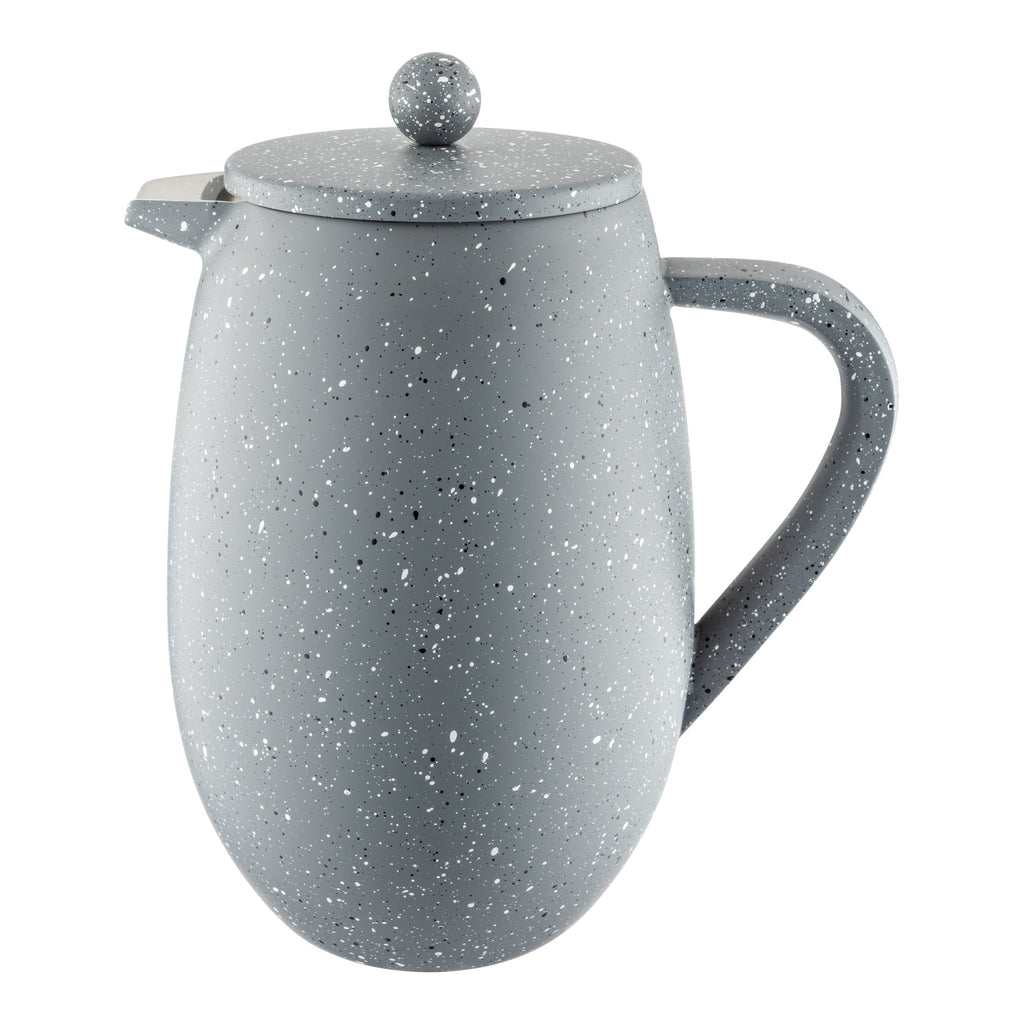 8 Cup Bellied Cafetiere, Grey Granite Cafe Olé BFD-08GG Grunwerg Modern Grey French Press Coffee on a white background