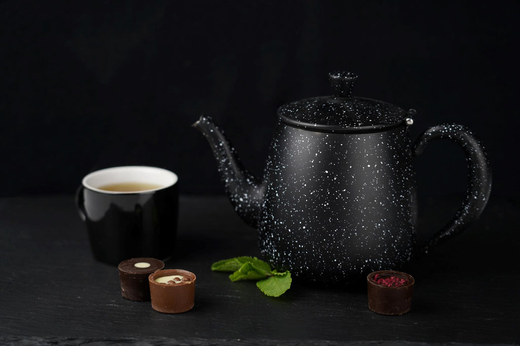 1L Premium Teapot, Black Granite Cafe Olé PT-035BG Grunwerg