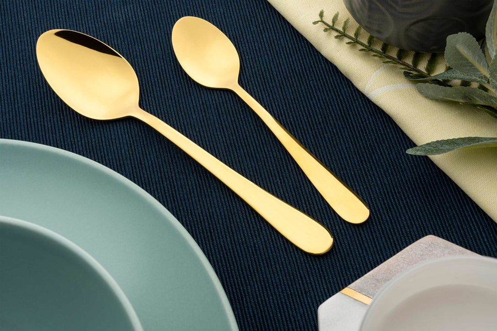 Gold 16 Piece Cutlery Set for 4 people Coloured Cutlery 16BXWSR/GD Grunwerg
