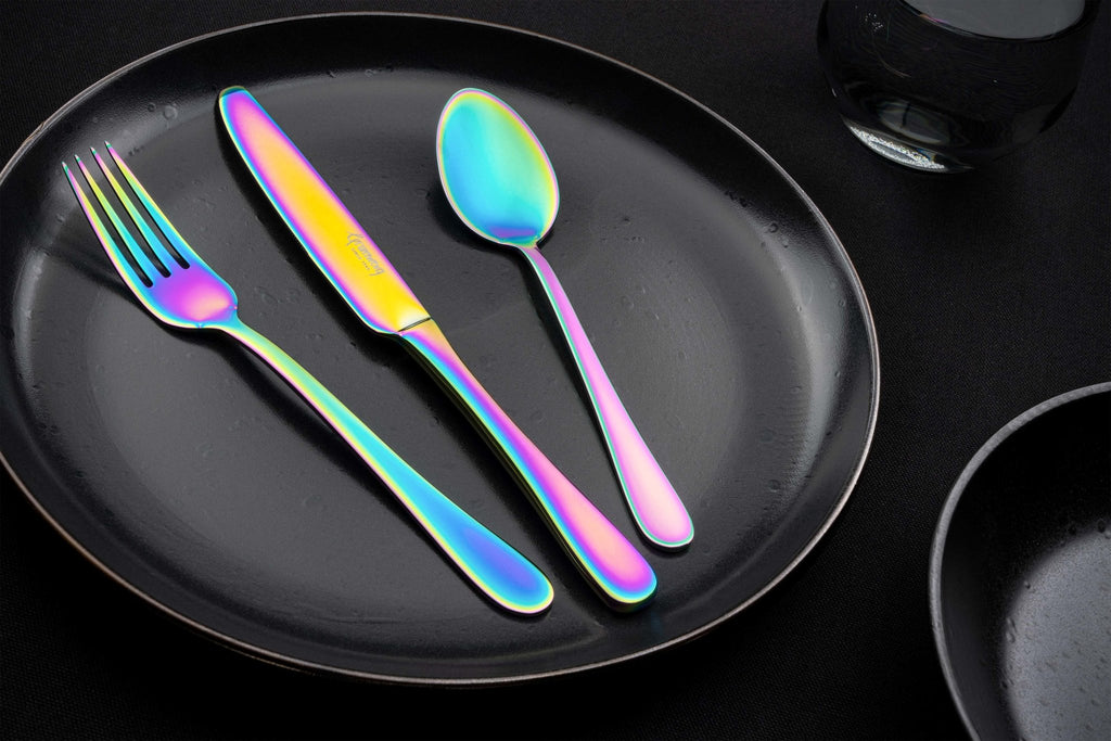 Rainbow 16 Piece Cutlery Set for 4 people Coloured Cutlery 16BXWSR/RB Grunwerg