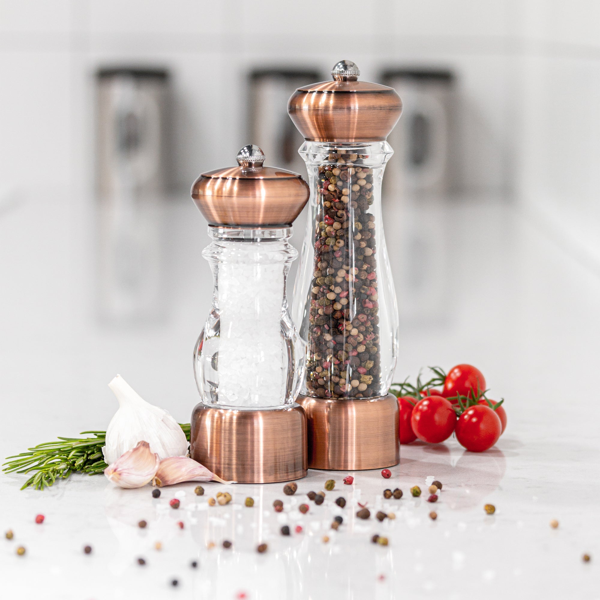 Set of 2, Dark Copper Colour Turkish Coffee Grinder with Pepper  Grinder,Mill Set