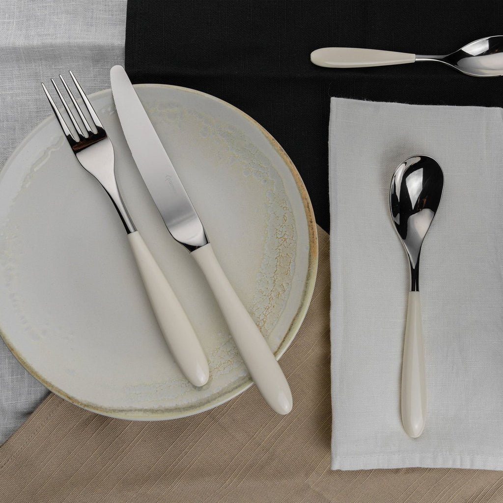 Set of 2 Table Spoons Yin & Yang White 2TAS650W Grunwerg